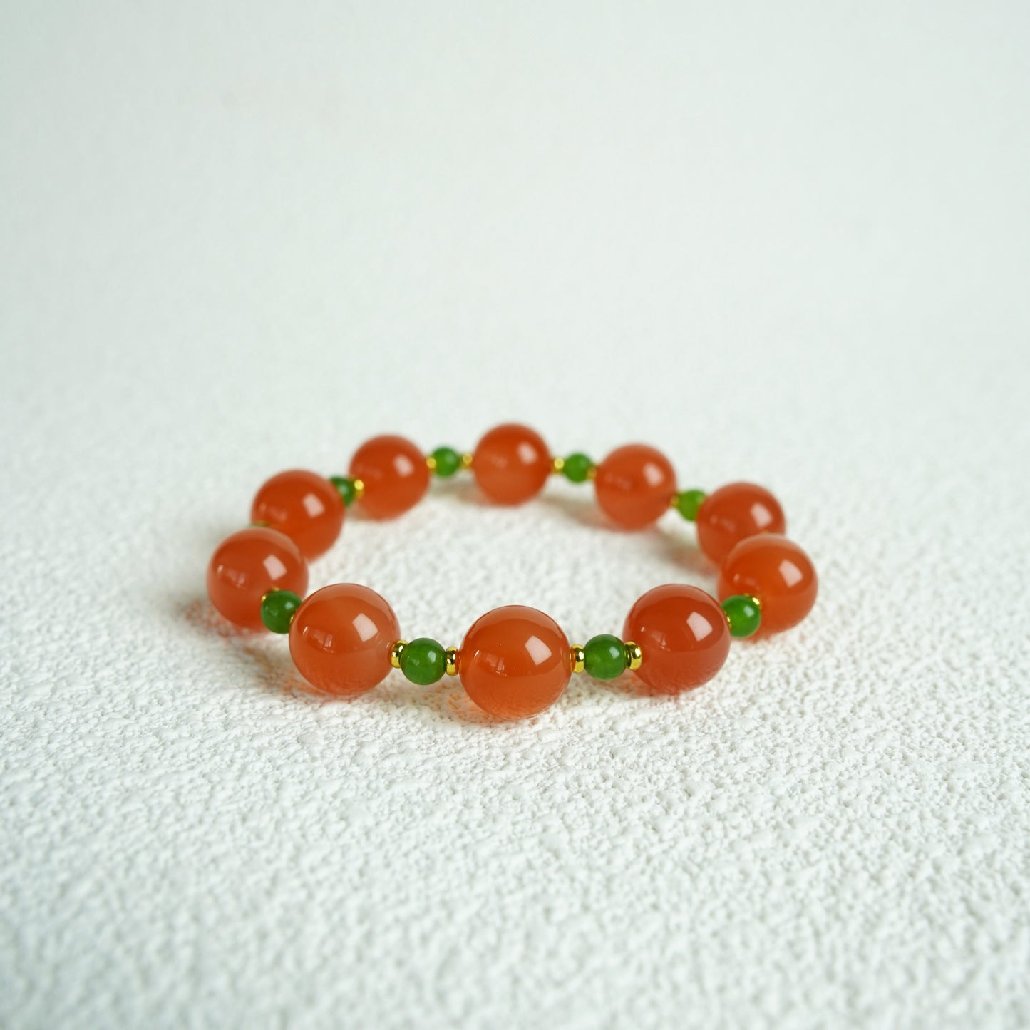 Red Agate 10mm Healing Bracelet Grounding & Vitality Stone– Natural Healing Crystals Jewelry – Handmade Natural Crystals|「Ethereal Veil」