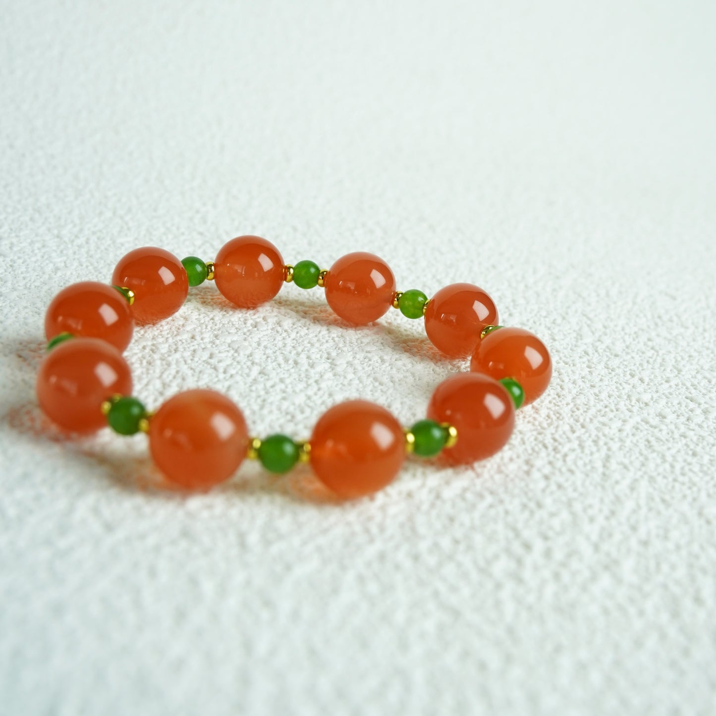 Red Agate 10mm Healing Bracelet Grounding & Vitality Stone– Natural Healing Crystals Jewelry – Handmade Natural Crystals|「Ethereal Veil」