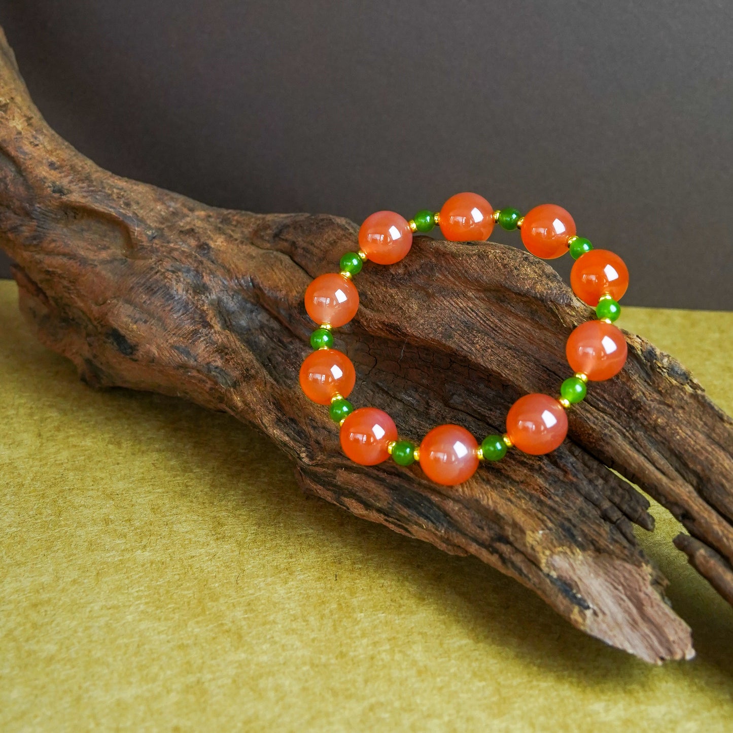 Red Agate 10mm Healing Bracelet Grounding & Vitality Stone– Natural Healing Crystals Jewelry – Handmade Natural Crystals|「Ethereal Veil」