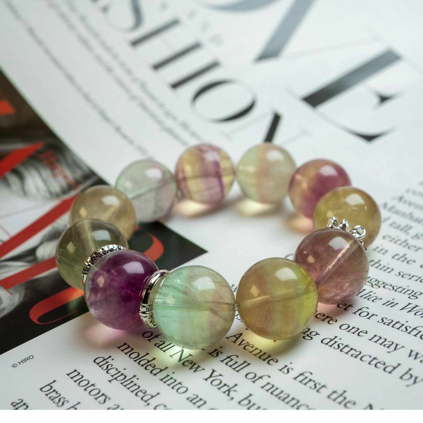 Aurora Focus – Natural Fluorite Energy Bracelet– Natural Healing Crystals Jewelry – Handmade Natural Crystals|「Ethereal Veil」