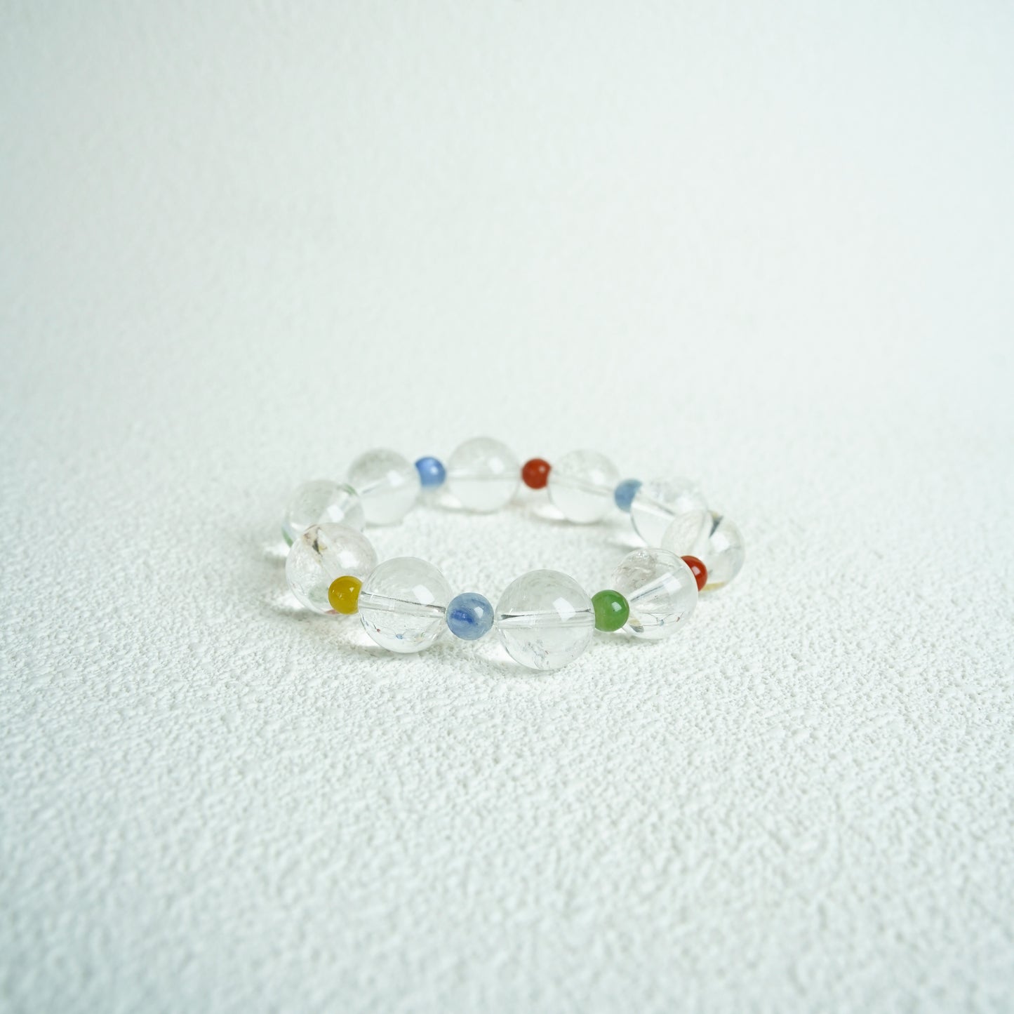 Natural Clear Quartz Bracelet – 14MM Energy Amplification Stone– Handmade Natural Crystals|「Ethereal Veil」