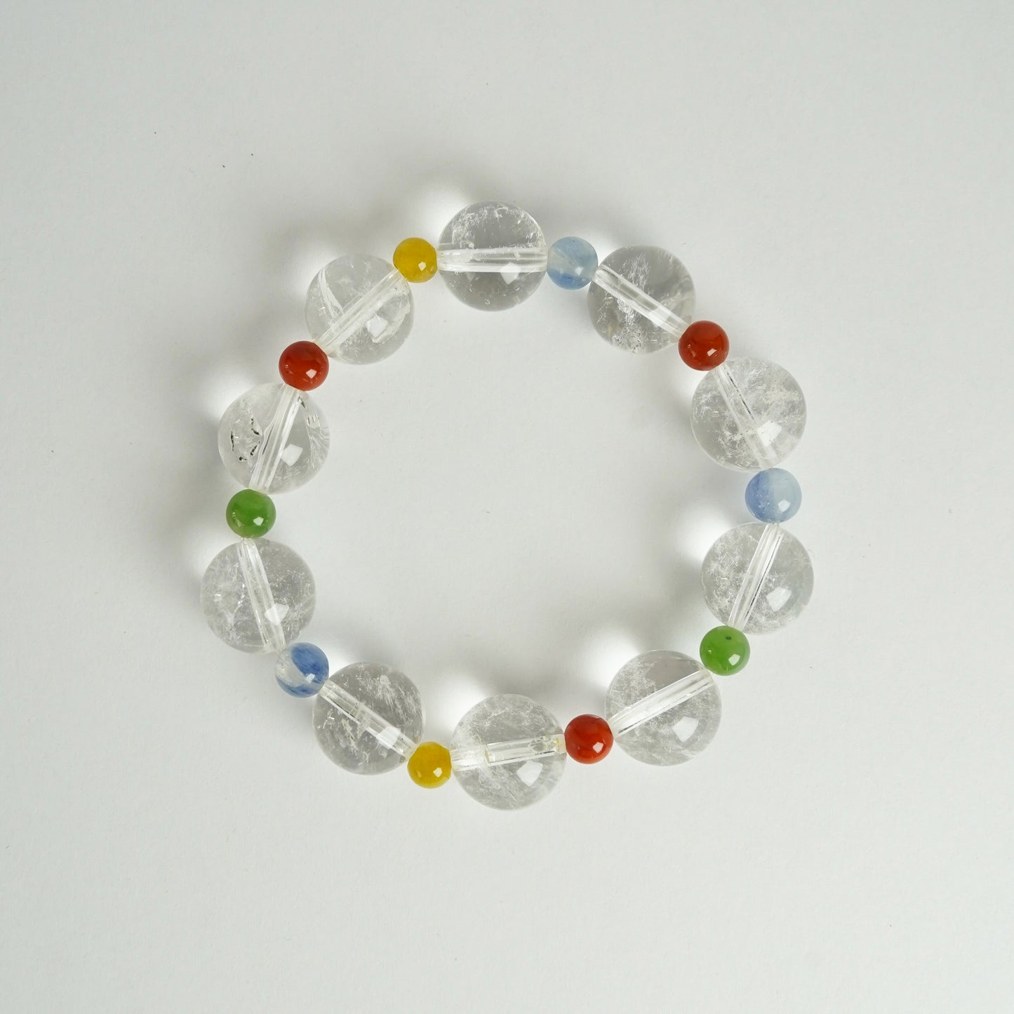 Natural Clear Quartz Bracelet – 14MM Energy Amplification Stone– Handmade Natural Crystals|「Ethereal Veil」