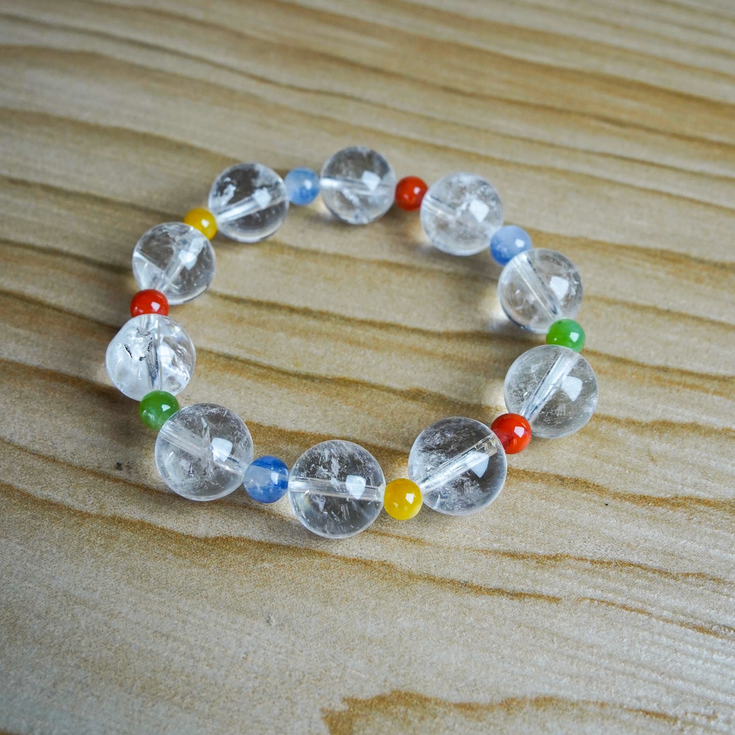 Natural Clear Quartz Bracelet – 14MM Energy Amplification Stone– Handmade Natural Crystals|「Ethereal Veil」
