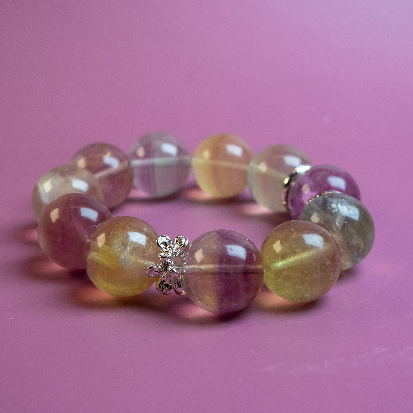 Aurora Focus – Natural Fluorite Energy Bracelet– Natural Healing Crystals Jewelry – Handmade Natural Crystals|「Ethereal Veil」