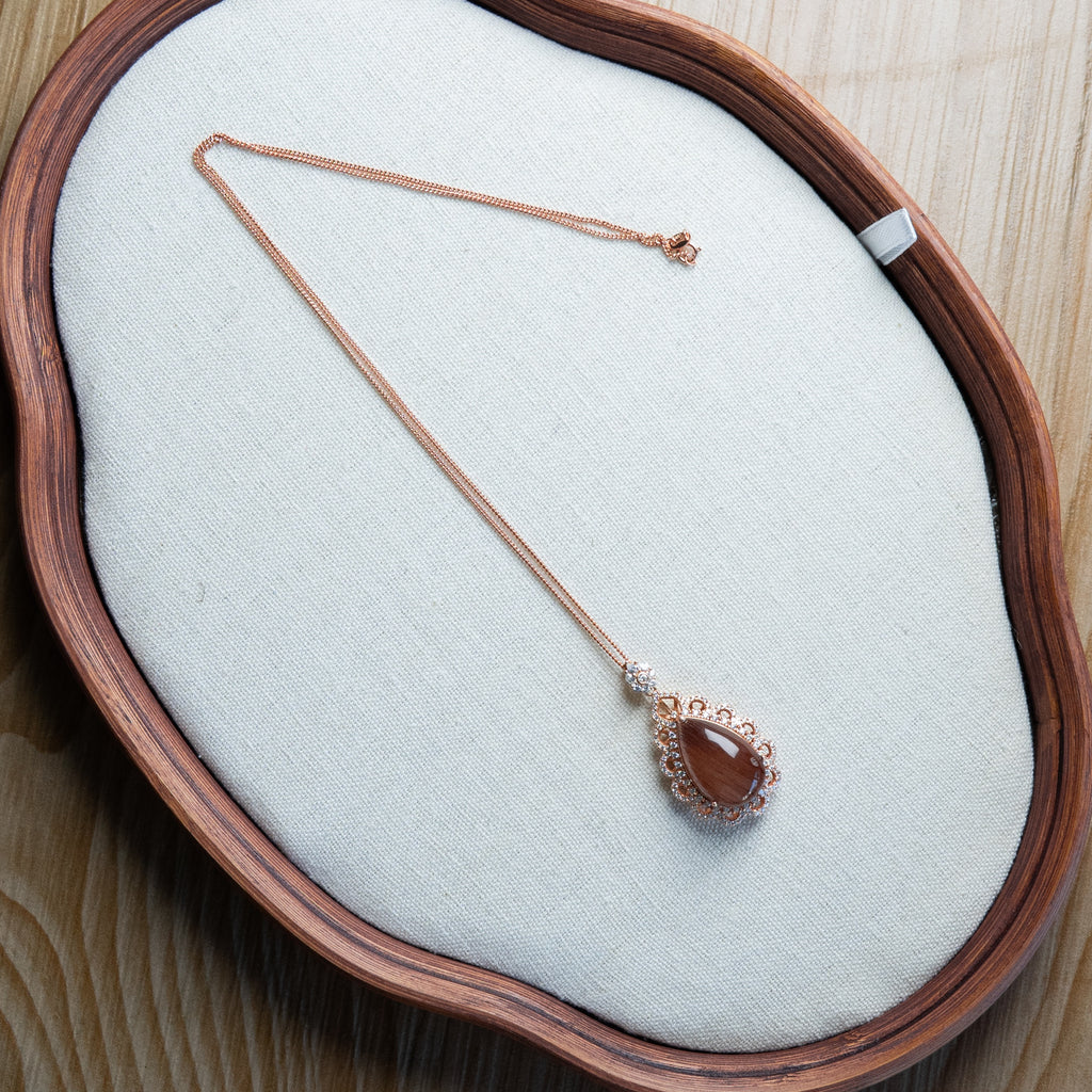 Premium Custom Red Rutilated Quartz Necklace | Genuine Red Rabbit-Hair Crystal in 925 Sterling Silver (S925) for Luxury Style & Heart-Centered Energy