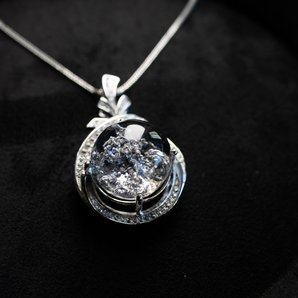 One-of-One Vision Mineral Quartz Necklace | Rare Natural Crystal Phenomenon Pendant in 925 Sterling Silver (S925)