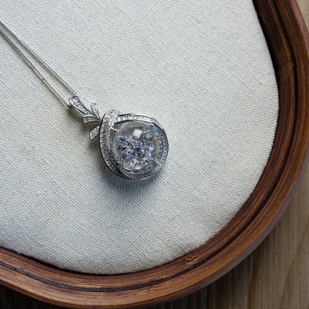 One-of-One Vision Mineral Quartz Necklace | Rare Natural Crystal Phenomenon Pendant in 925 Sterling Silver (S925)
