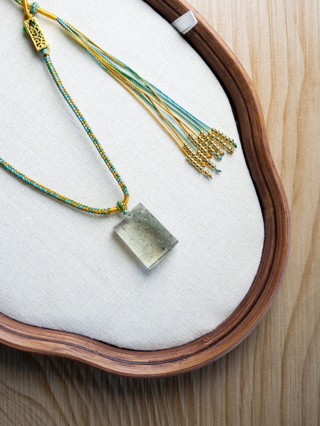 One-of-a-Kind Green Phantom Quartz Necklace | Rare Natural Crystal Landscape Pendant for Collectors – Hand-Selected Luxury Jewelry