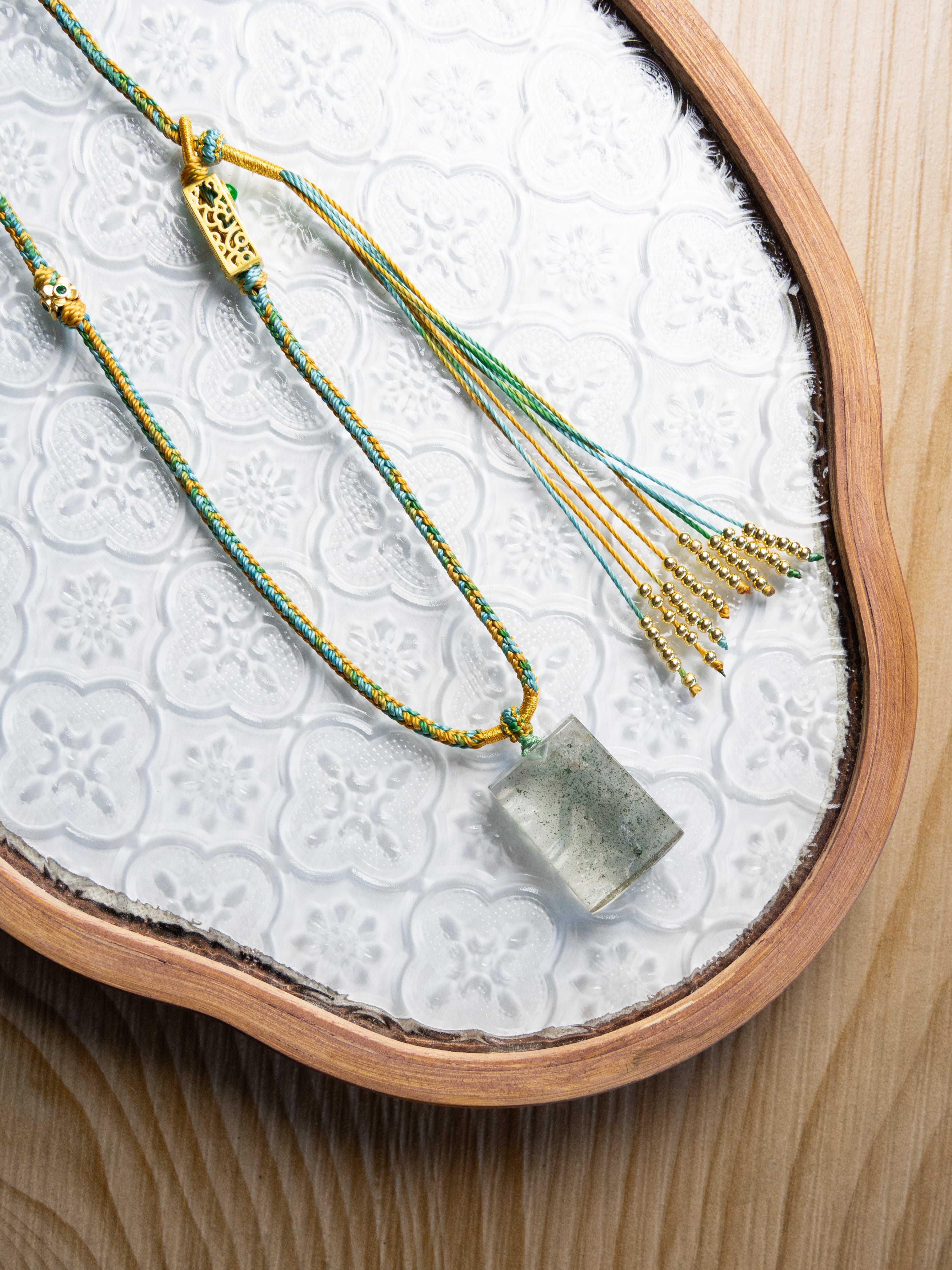 One-of-a-Kind Green Phantom Quartz Necklace | Rare Natural Crystal Landscape Pendant for Collectors – Hand-Selected Luxury Jewelry