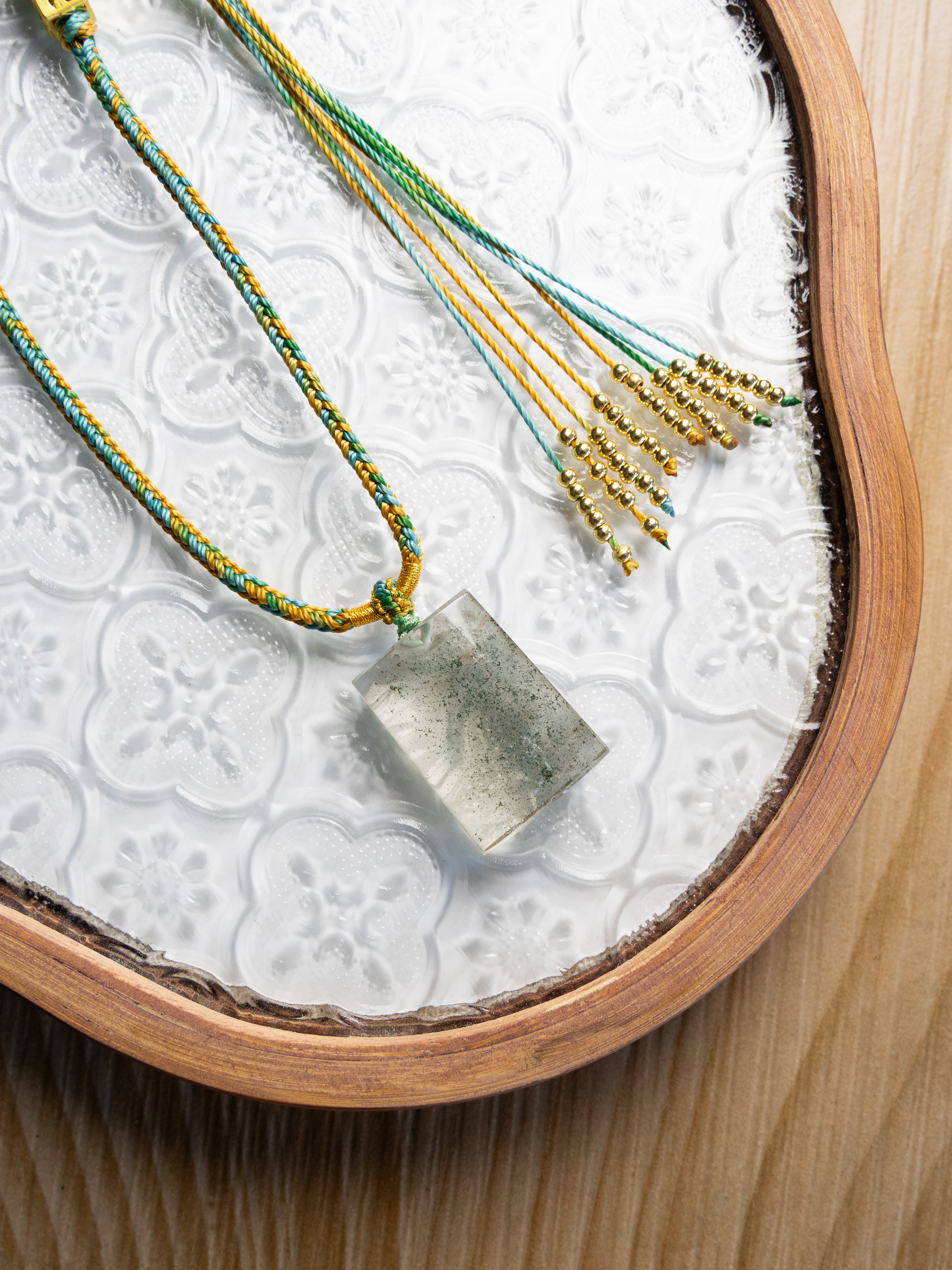 One-of-a-Kind Green Phantom Quartz Necklace | Rare Natural Crystal Landscape Pendant for Collectors – Hand-Selected Luxury Jewelry