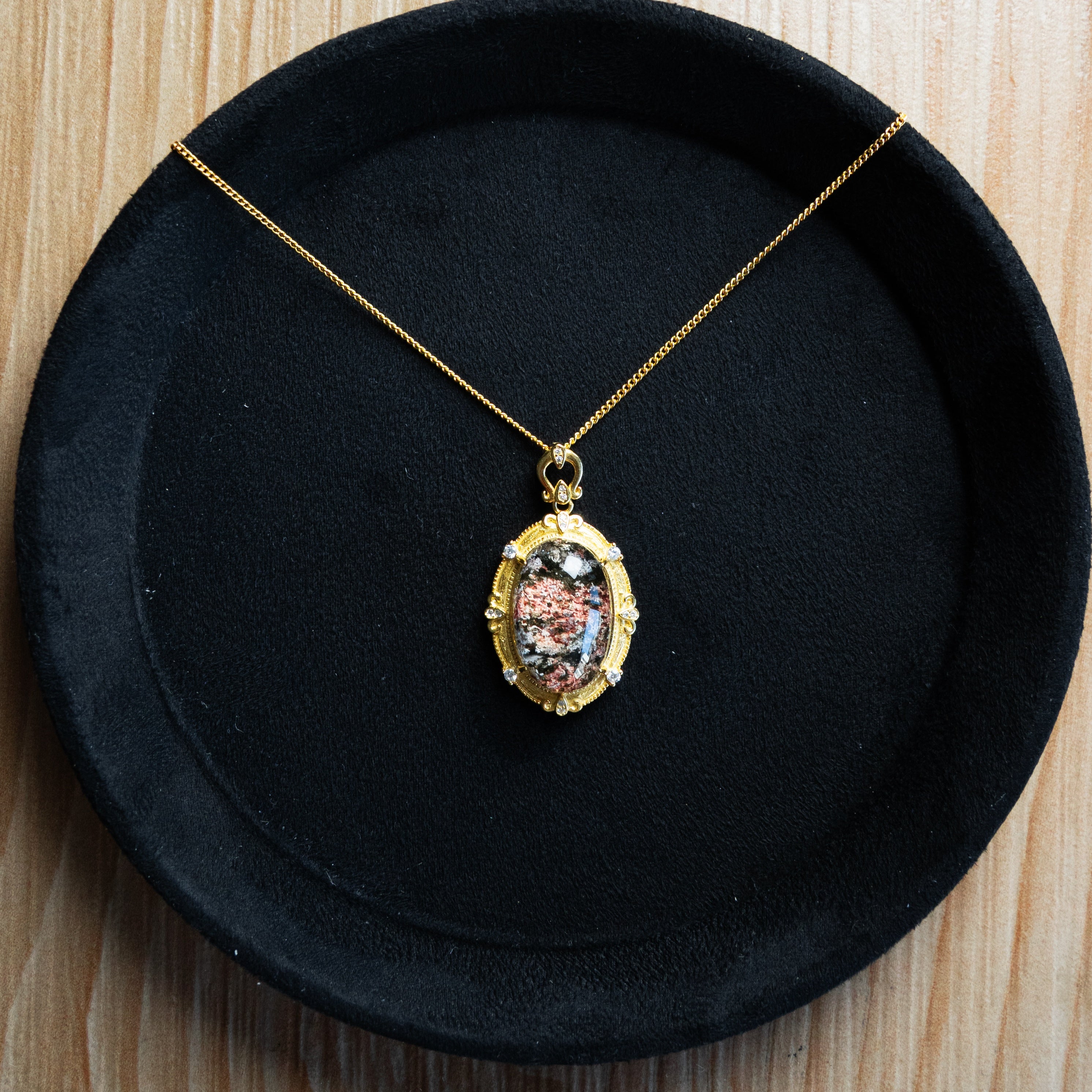 One-of-One Four Seasons Phantom Quartz Necklace | Rare Natural Crystal Landscape Pendant in 925 Sterling Silver – Collector-Grade Gift for Her