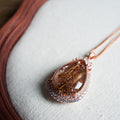 One-of-a-Kind Golden Rutilated Quartz Necklace | Hand-Selected Natural Crystal Pendant in 925 Sterling Silver (S925) – Luxury Energy Jewelry for Wealth & Confidence