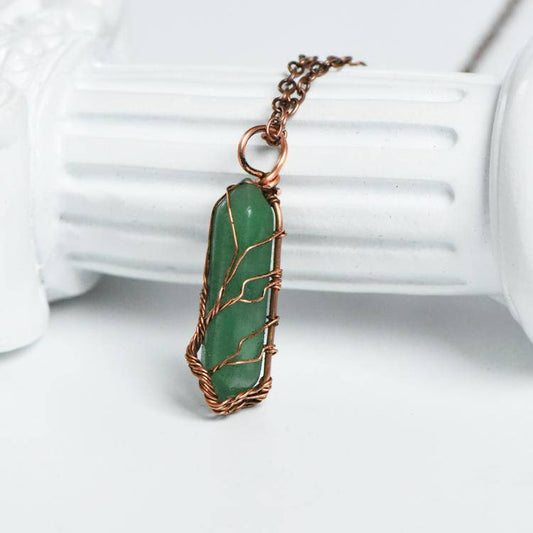 Hexagonal prism double-pointed pendant necklace– Natural Healing Crystals Jewelry – Handmade Natural Crystals|「Ethereal Veil」
