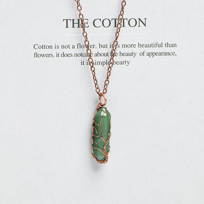 Hexagonal prism double-pointed pendant necklace– Natural Healing Crystals Jewelry – Handmade Natural Crystals|「Ethereal Veil」