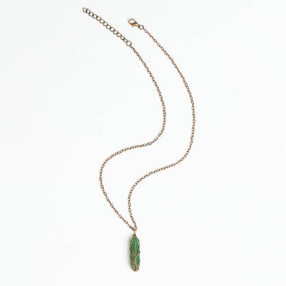 Hexagonal prism double-pointed pendant necklace– Natural Healing Crystals Jewelry – Handmade Natural Crystals|「Ethereal Veil」