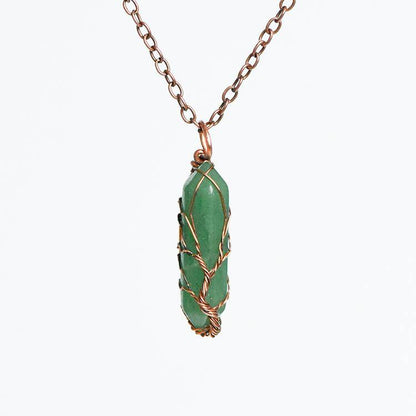 Hexagonal prism double-pointed pendant necklace– Natural Healing Crystals Jewelry – Handmade Natural Crystals|「Ethereal Veil」