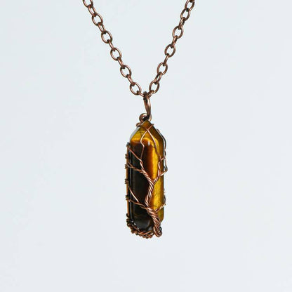 Hexagonal prism double-pointed pendant necklace– Natural Healing Crystals Jewelry – Handmade Natural Crystals|「Ethereal Veil」