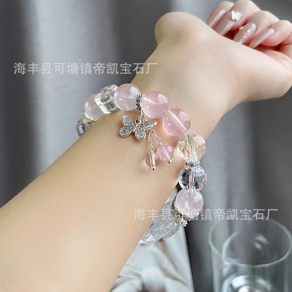 Heartlight Clarity Bracelet – Self Love + Energy Purification– Natural Healing Crystals Jewelry – Handmade Natural Crystals|「Ethereal Veil」