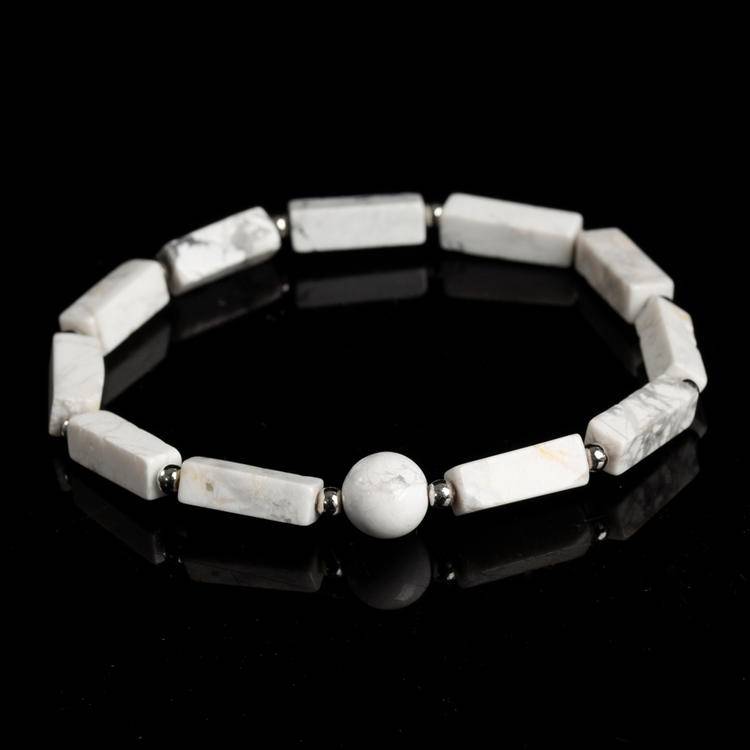 Natural Jade Bar Bead Bracelet | Minimalist Geometric Gemstone Bangle for Energy Balance & Everyday Style