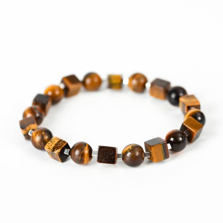 Natural Cube Stone Chip Bead Bracelet | Raw Crystal Square Beads for Everyday Style & Energy Balance