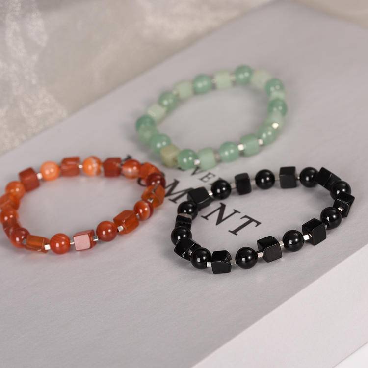 Natural Cube Stone Chip Bead Bracelet | Raw Crystal Square Beads for Everyday Style & Energy Balance