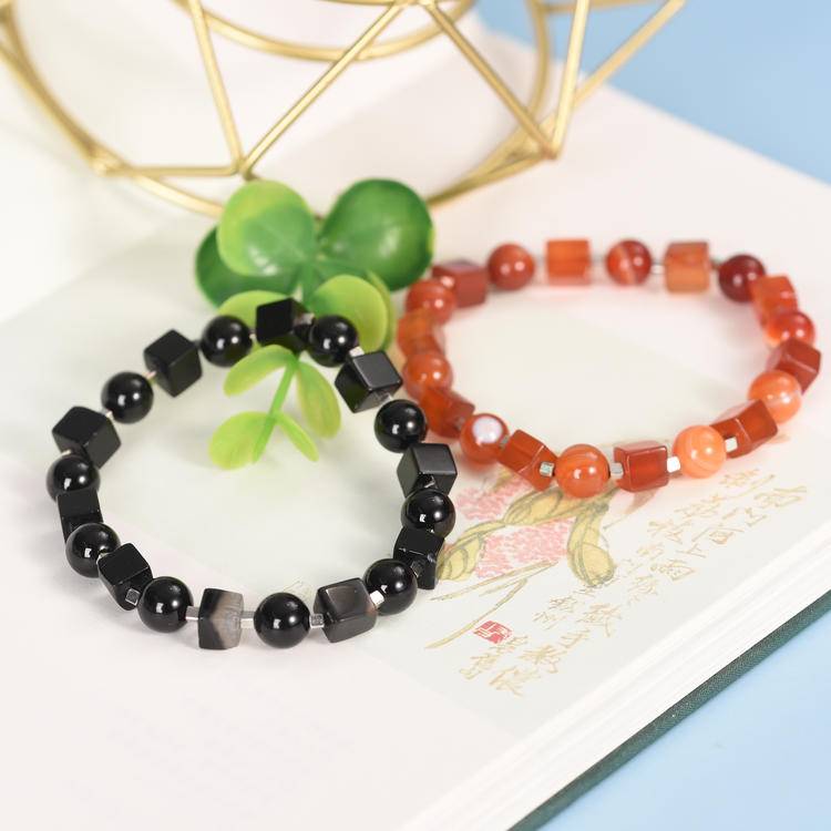 Natural Cube Stone Chip Bead Bracelet | Raw Crystal Square Beads for Everyday Style & Energy Balance