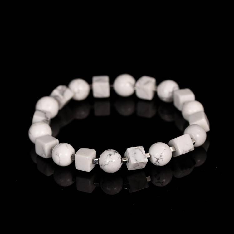 Natural Cube Stone Chip Bead Bracelet | Raw Crystal Square Beads for Everyday Style & Energy Balance