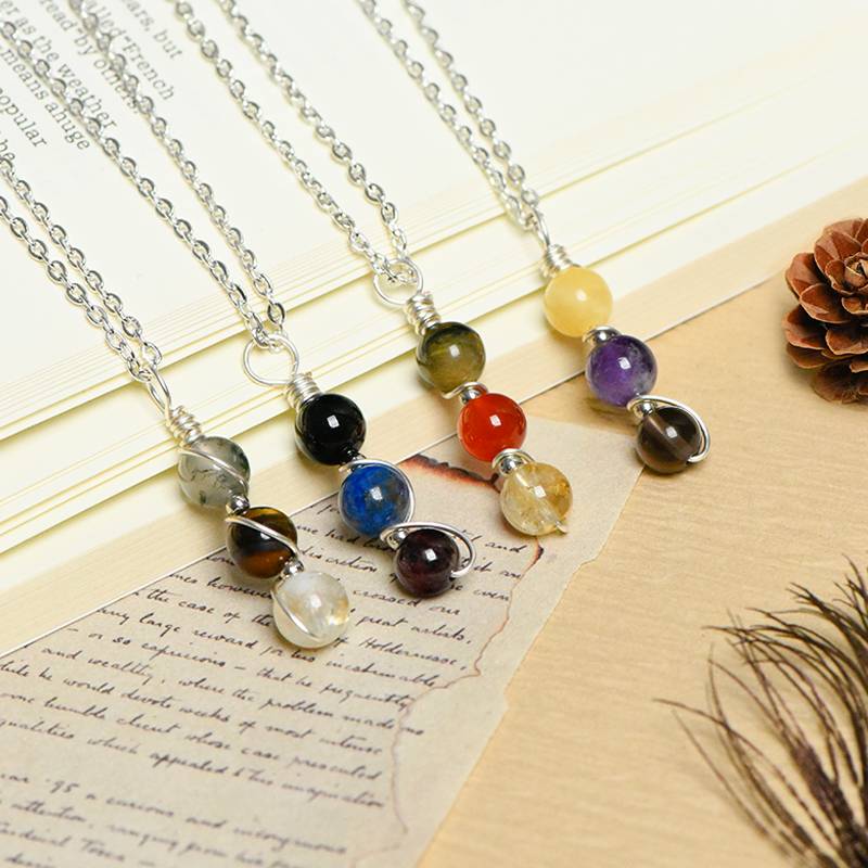 Zodiac Crystal Bead Necklace | 12 Constellation Natural Gemstone Pendant for Astrology Style & Meaningful Gifting