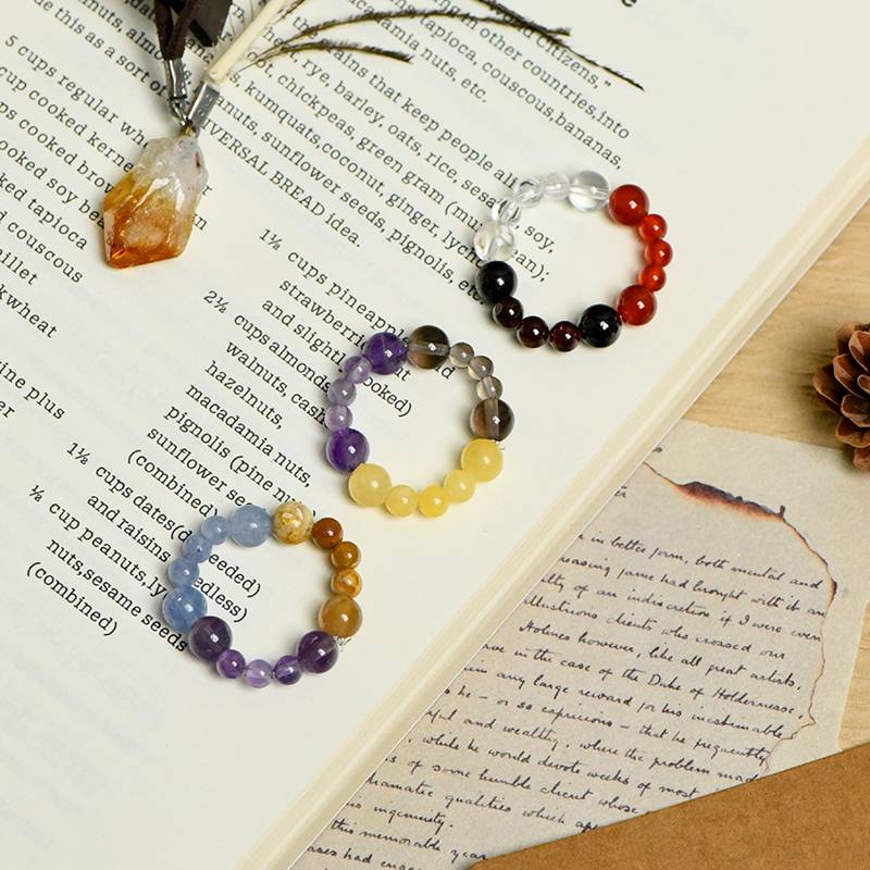 Zodiac Crystal Bead Ring | 12 Constellation Natural Gemstone Adjustable Ring for Luck, Love & Personal Power