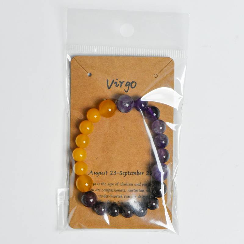 Zodiac Natural Crystal Bead Bracelet | 12 Astrology Gemstone Bracelet for Luck, Love & Personal Energy