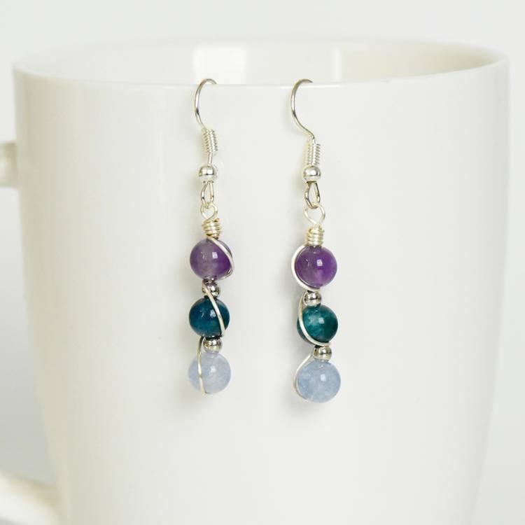 Zodiac Crystal Bead Earrings | 12 Astrology Natural Gemstone Earrings for Everyday Style, Luck & Cosmic Energy