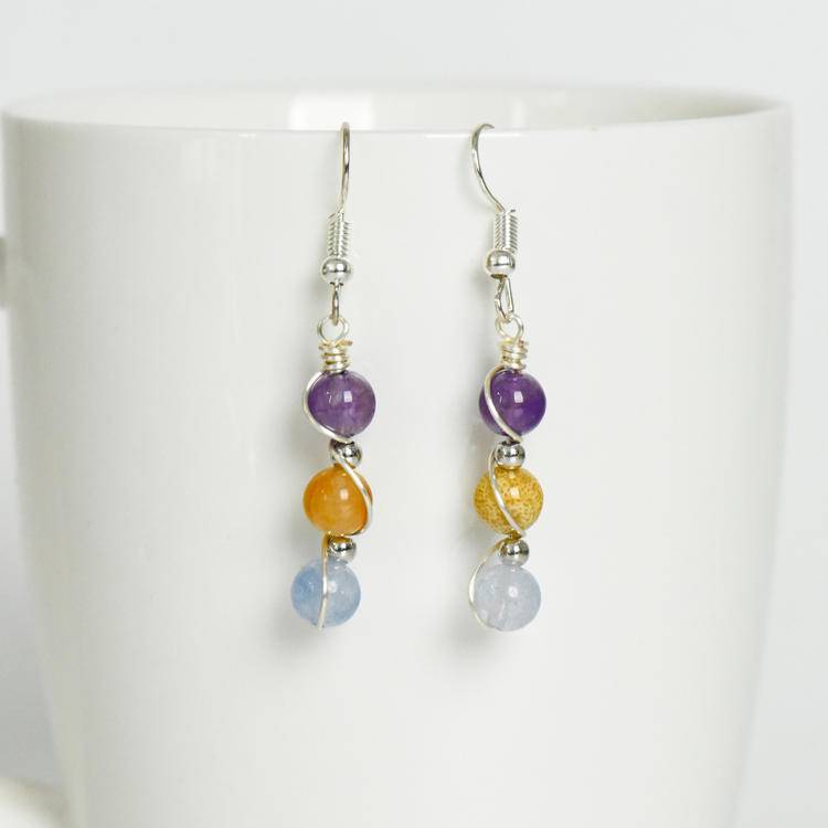 Zodiac Crystal Bead Earrings | 12 Astrology Natural Gemstone Earrings for Everyday Style, Luck & Cosmic Energy