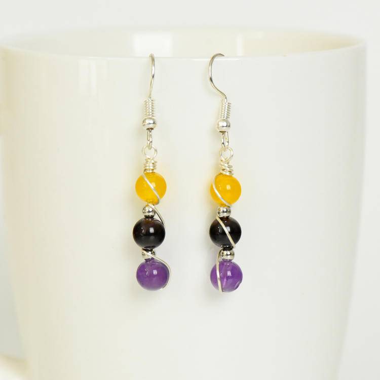 Zodiac Crystal Bead Earrings | 12 Astrology Natural Gemstone Earrings for Everyday Style, Luck & Cosmic Energy