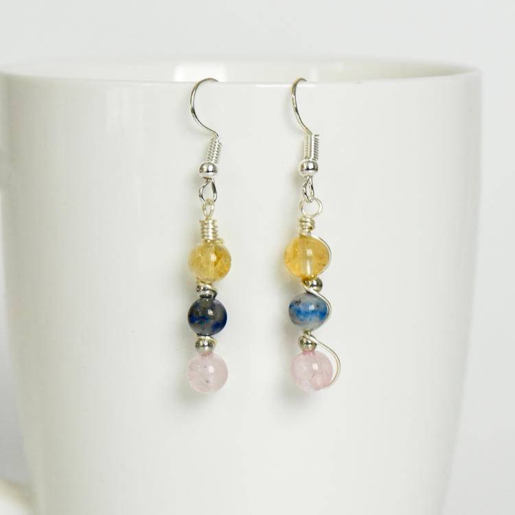 Zodiac Crystal Bead Earrings | 12 Astrology Natural Gemstone Earrings for Everyday Style, Luck & Cosmic Energy
