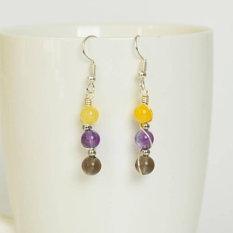 Zodiac Crystal Bead Earrings | 12 Astrology Natural Gemstone Earrings for Everyday Style, Luck & Cosmic Energy
