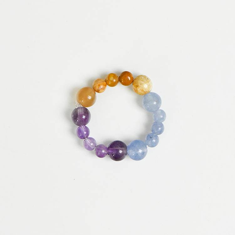 Zodiac Crystal Bead Ring | 12 Constellation Natural Gemstone Adjustable Ring for Luck, Love & Personal Power