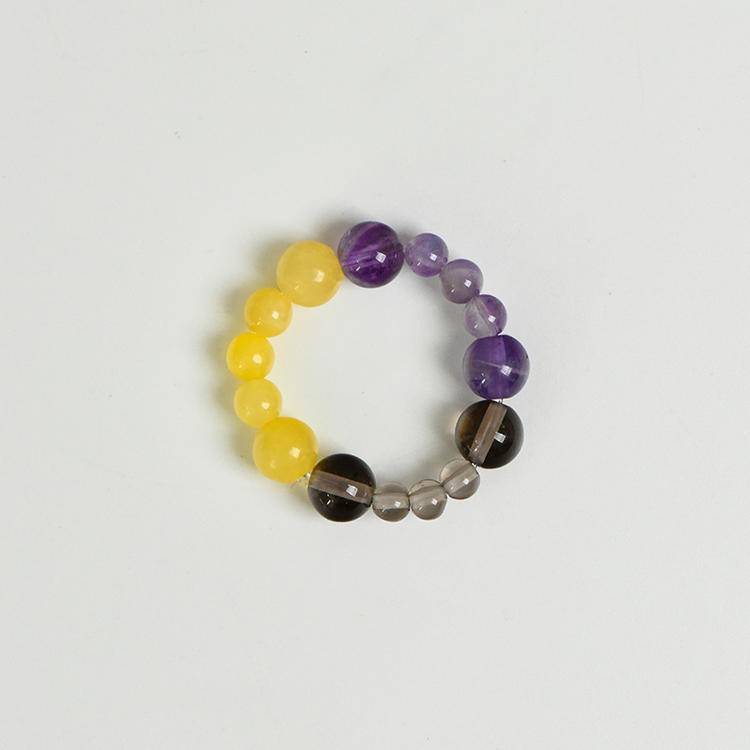 Zodiac Crystal Bead Ring | 12 Constellation Natural Gemstone Adjustable Ring for Luck, Love & Personal Power
